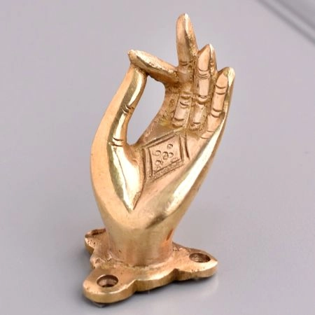 Handmade Mudra Brass Drawer Handle in Golden Finish